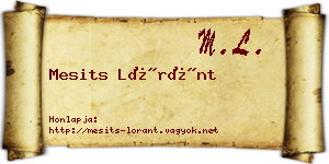 Mesits Lóránt névjegykártya