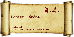 Mesits Lóránt névjegykártya