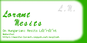 lorant mesits business card